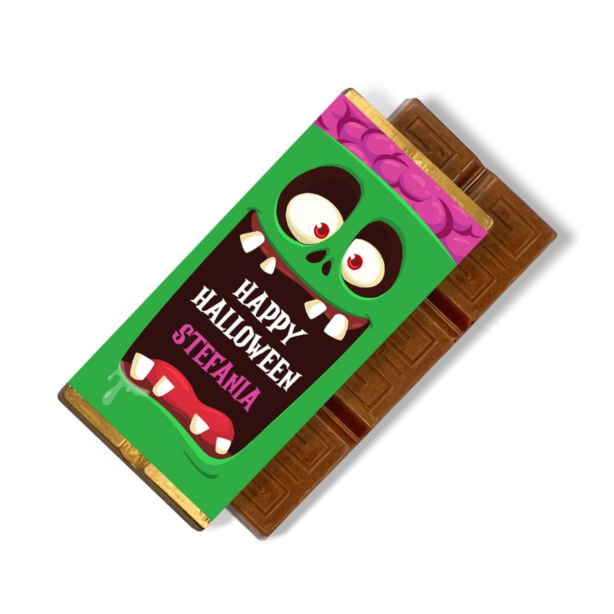 Mini tabletă de ciocolată personalizată cu text - Happy Halloween