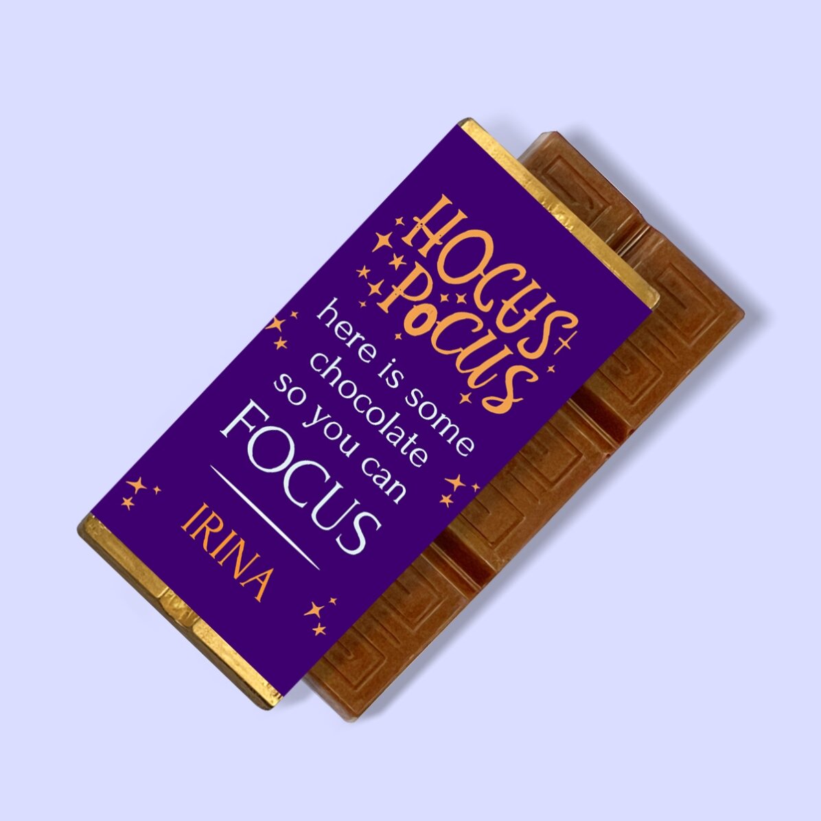 Mini tabletă de ciocolată personalizată cu text - Hocus Pocus