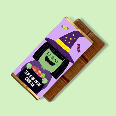 Mini tabletă de ciocolată personalizată cu text - Witch