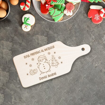 Mini tocător personalizat - Elful preferat al moșului