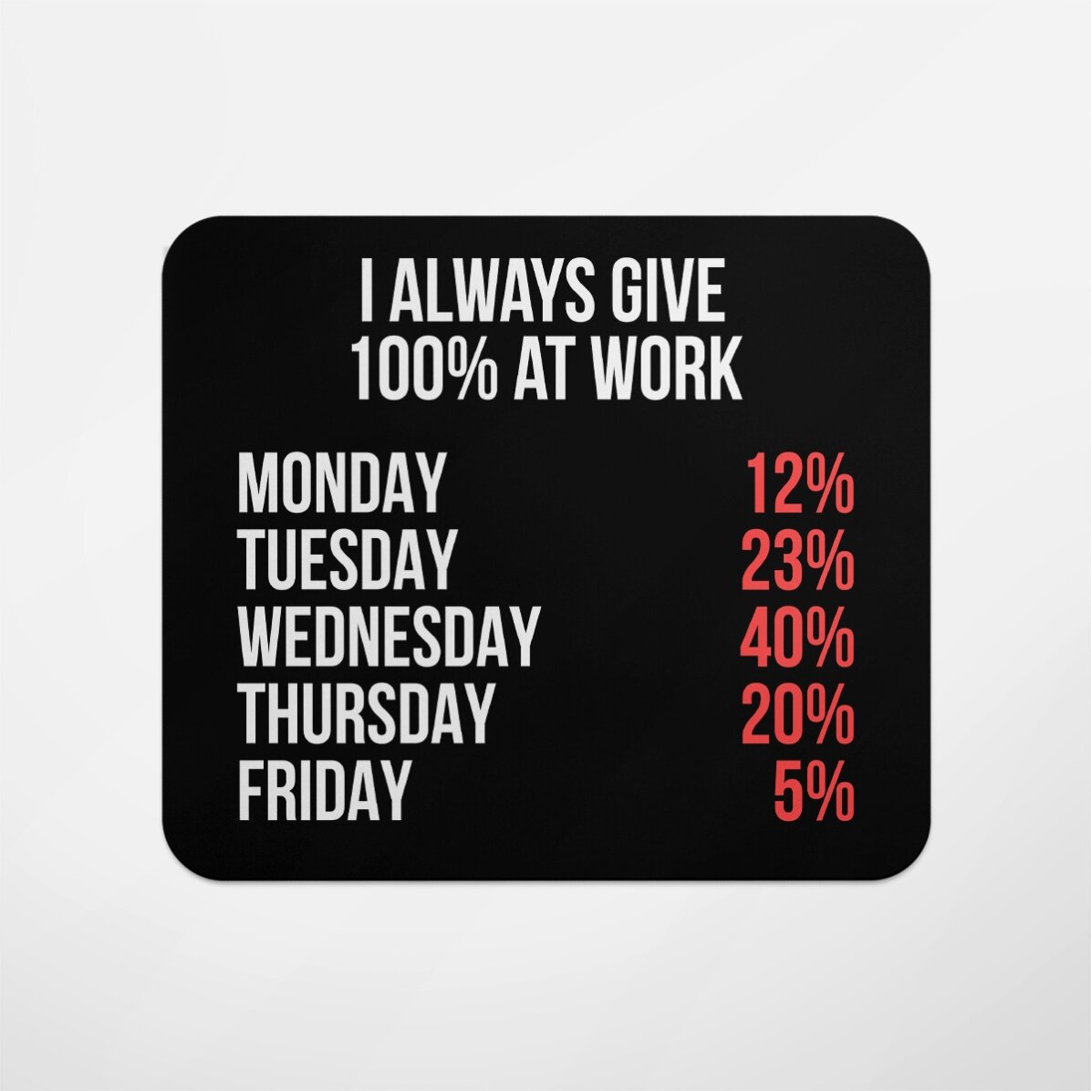 Mouse pad cu text - 100% at work