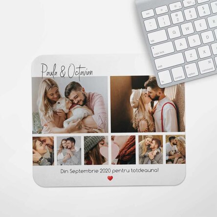 Mouse pad personalizat cu 8 fotografii și text  - For you