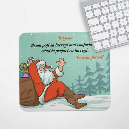 Mouse pad personalizat cu text - Crăciun fericit!