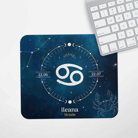 Mouse pad personalizat cu text - Zodia Rac