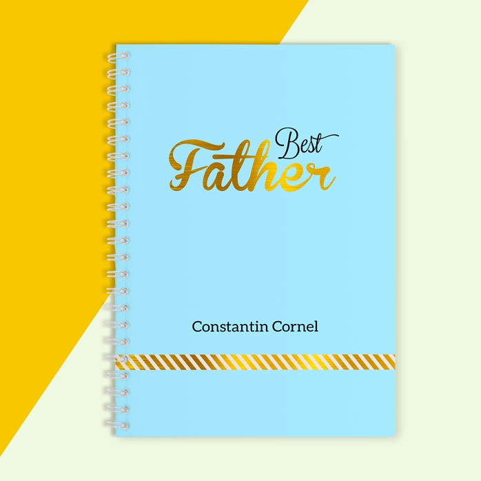 Notebook personalizat - Best Father, Blue