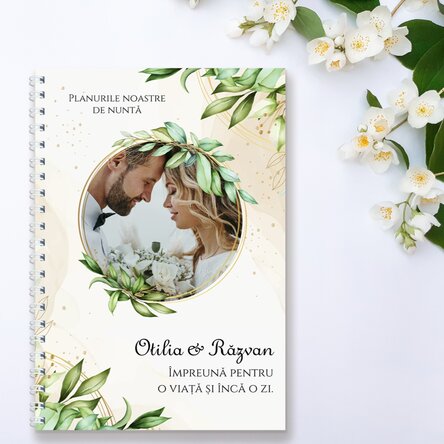 Notebook personalizat cu o poză și text - Planuri de nuntă