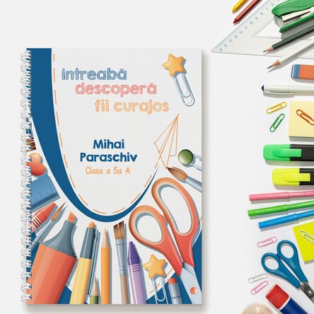 Notebook personalizat cu text - Be curious