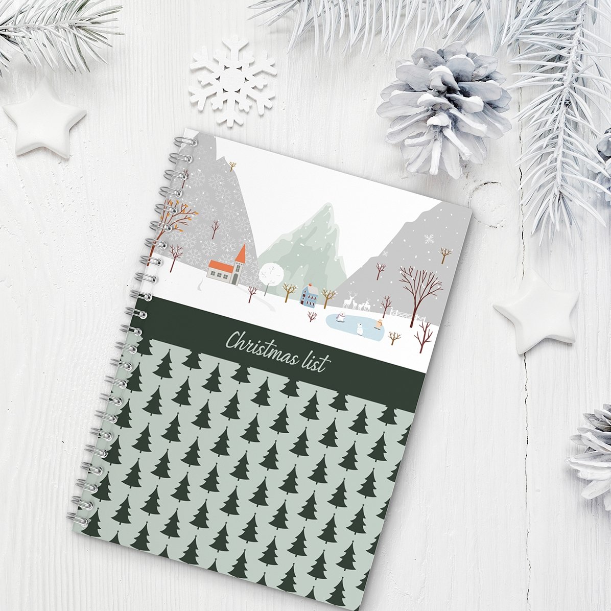 Notebook personalizat cu text - Christmas list