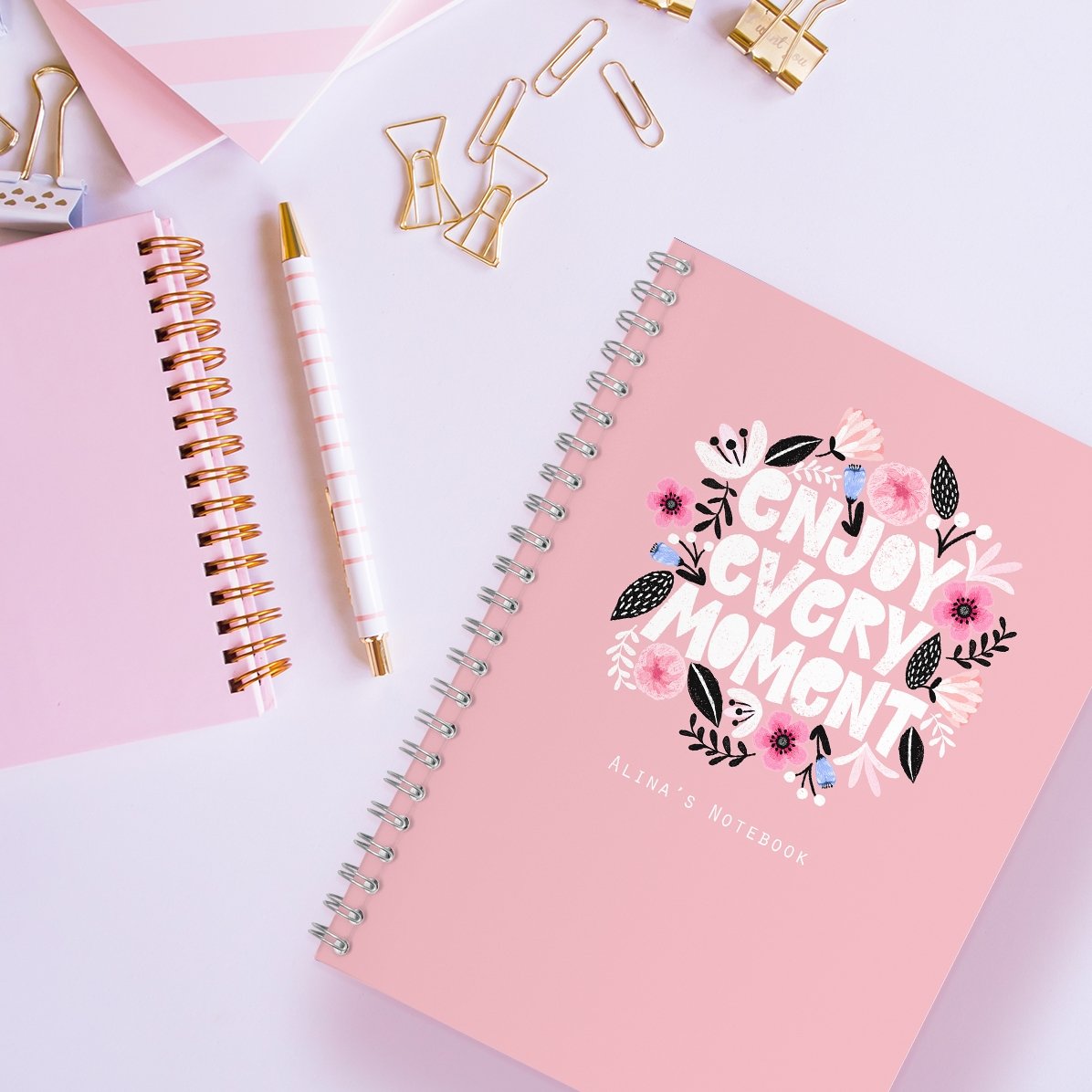 Notebook personalizat cu text - Enjoy every moment