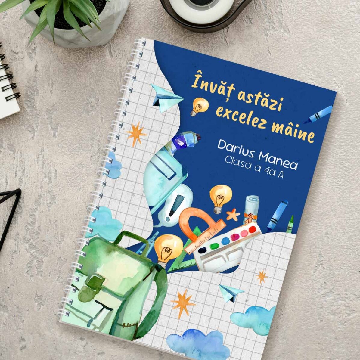 Notebook personalizat cu text - Începerea școlii