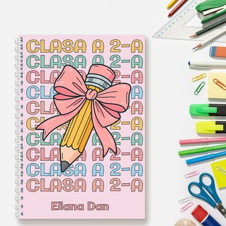 Notebook personalizat cu text - Pretty pencil 