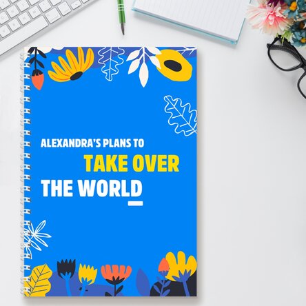 Notebook personalizat cu text - Take over the world