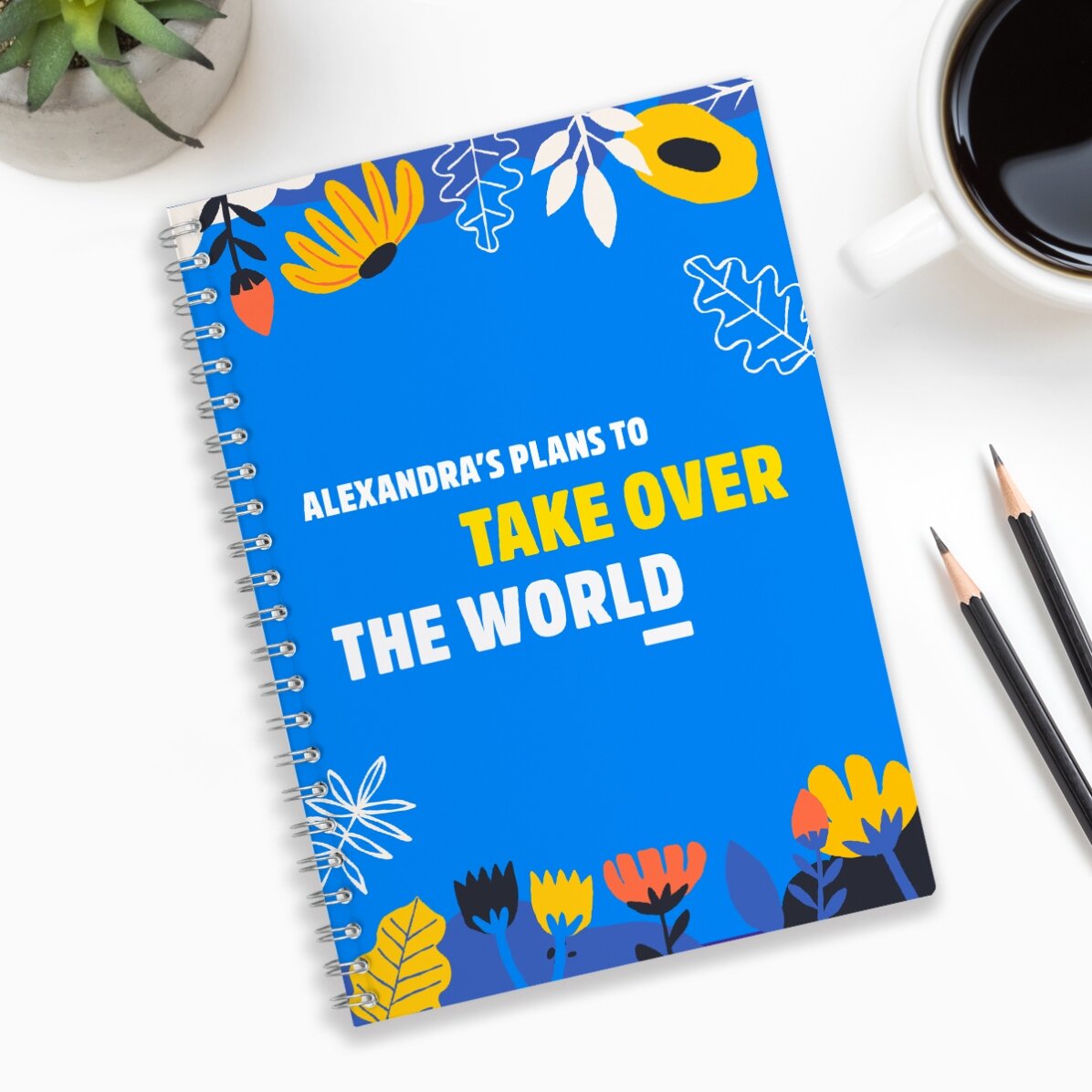 Notebook personalizat cu text - Take over the world