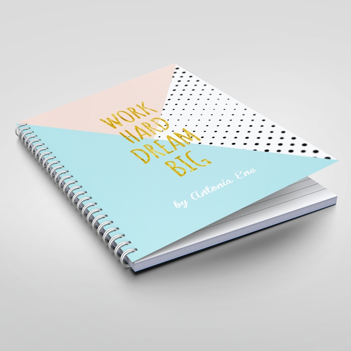 Notebook personalizat - Work Hard, Dream Big