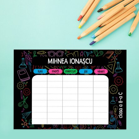 Orar personalizat cu text - Colors