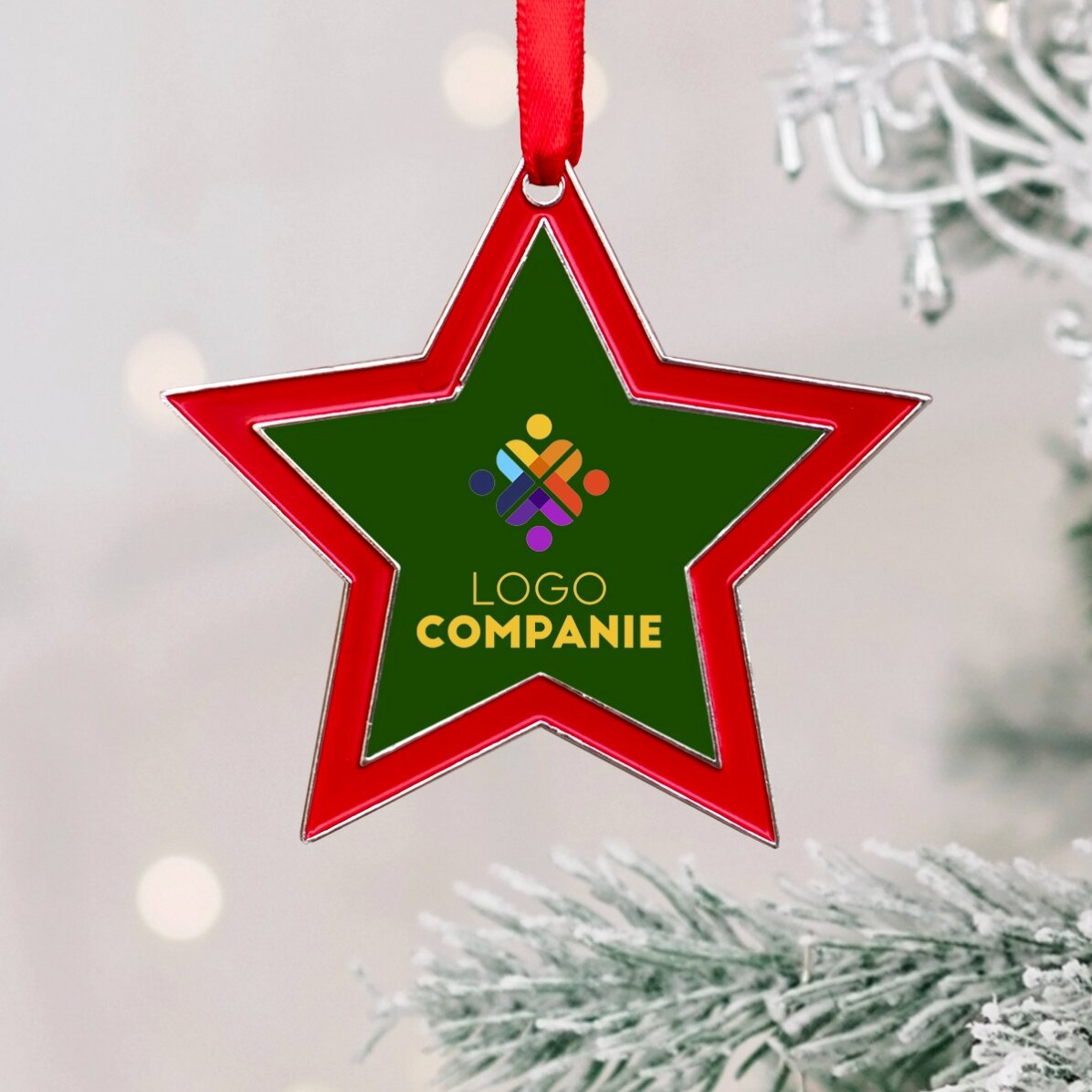 Ornament de brad personalizat cu logo - Model Steluță