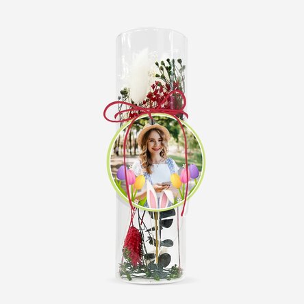 Ornament din sticlă cu flori prezervate personalizat cu poză - Easter