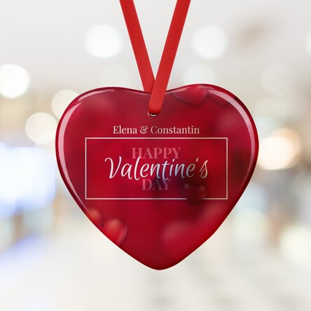 Ornament inimă personalizat cu text - Love & Hearts