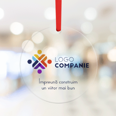 Ornament rotund personalizat cu logo și text