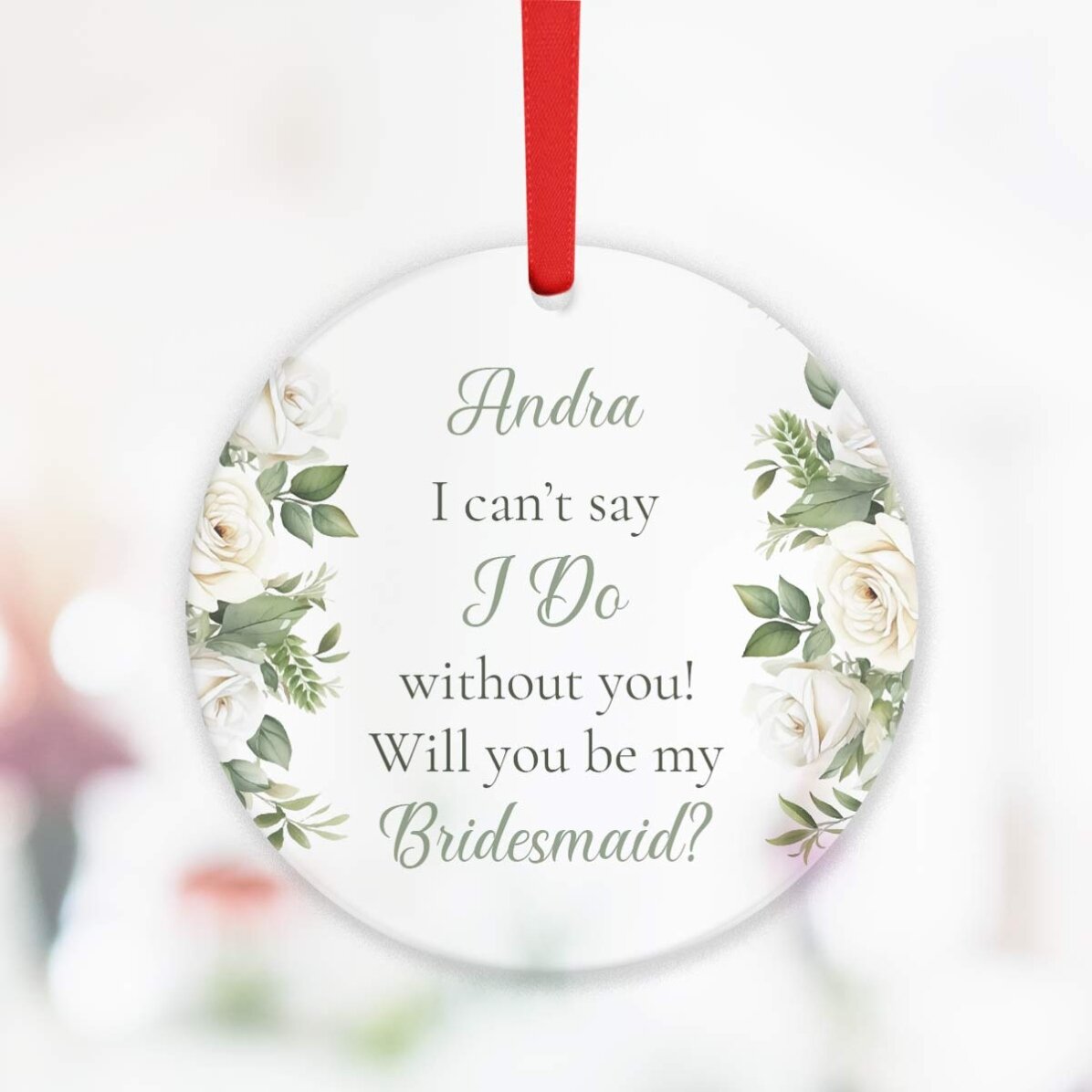 Ornament rotund personalizat cu text - Bridesmaid 