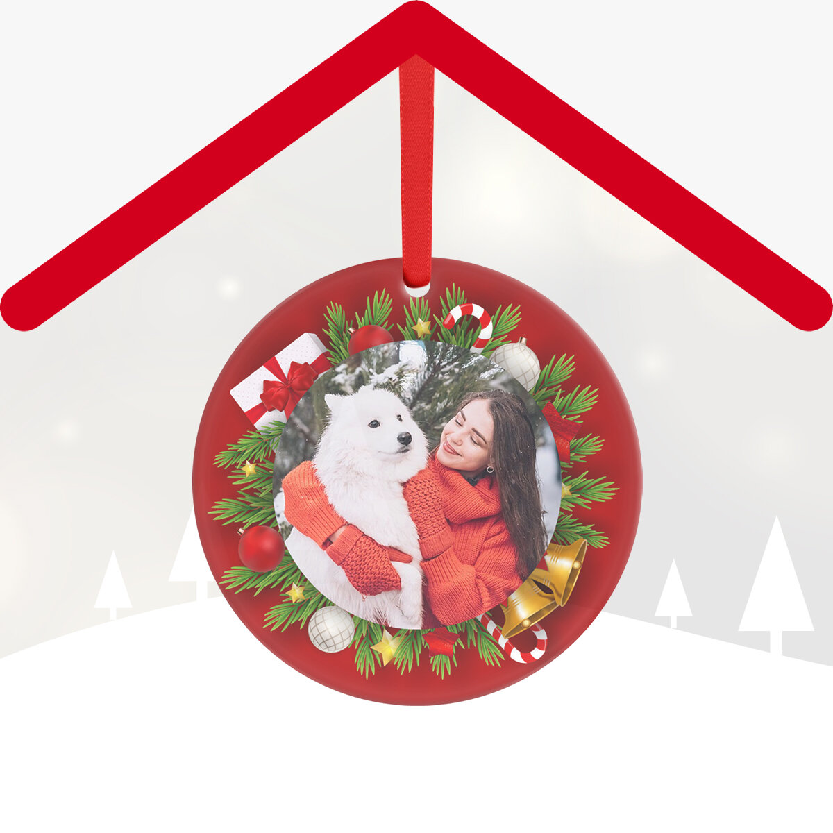 Ornamente rotunde din sticlă de Crăciun