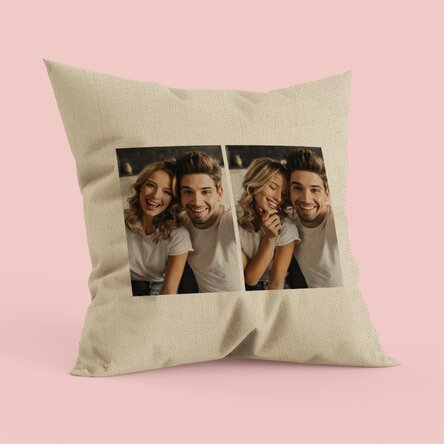 Pernă personalizată cu 2 poze portret - In