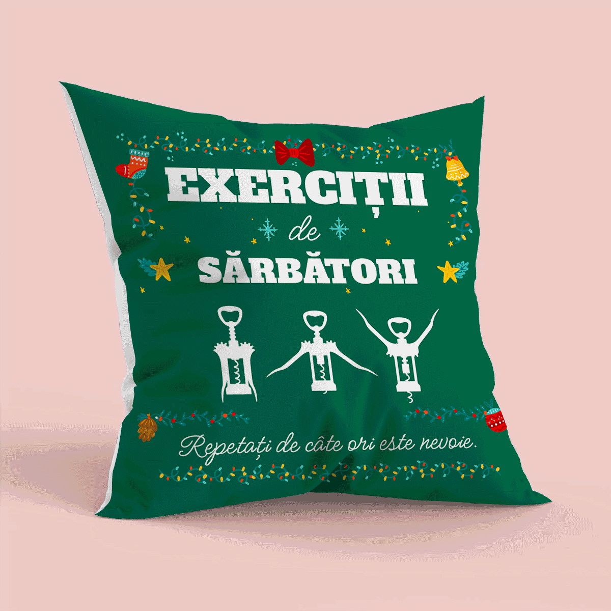 Pernă personalizată cu mesaj format mare - Exerciții de sărbători
