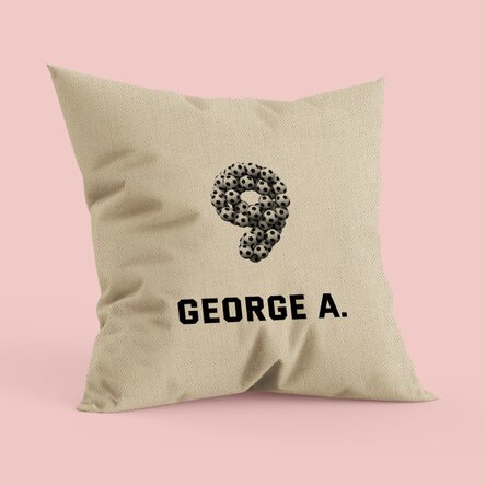 Pernă personalizată cu număr și nume - Fotbal - In