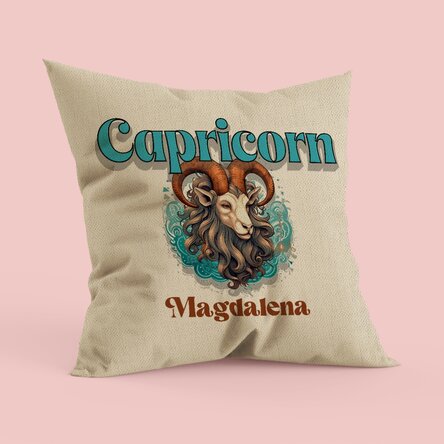 Pernă personalizată cu nume și zodie - Capricorn in