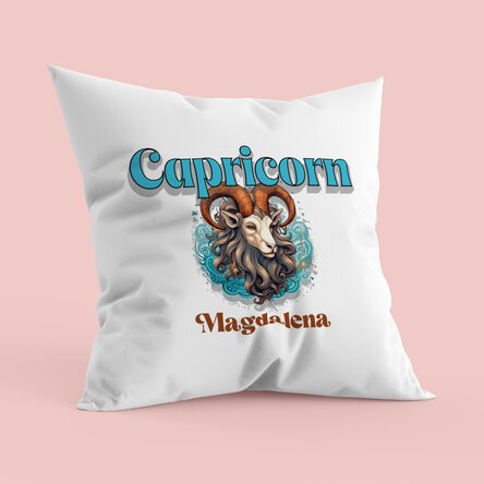 Pernă personalizată cu nume și zodie - Capricorn