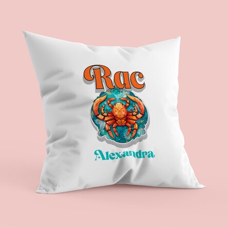 Pernă personalizată cu nume și zodie - Rac