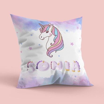 Pernă personalizată cu nume - Unicorn