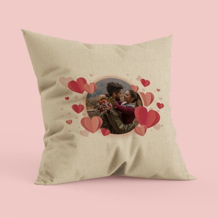 Pernă personalizată cu o poză - Hearts - In