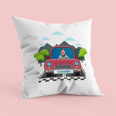 Pernă personalizată cu poză și nume - Car