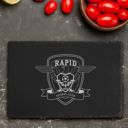 Placă de ardezie gravată FC Rapid personalizată cu nume