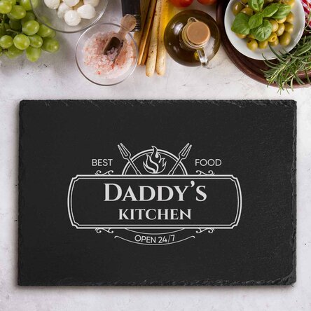 Placă de ardezie gravată personalizată cu text - Bucătar