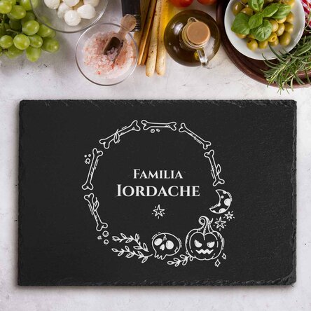 Placă de ardezie gravată personalizată cu text - Halloween