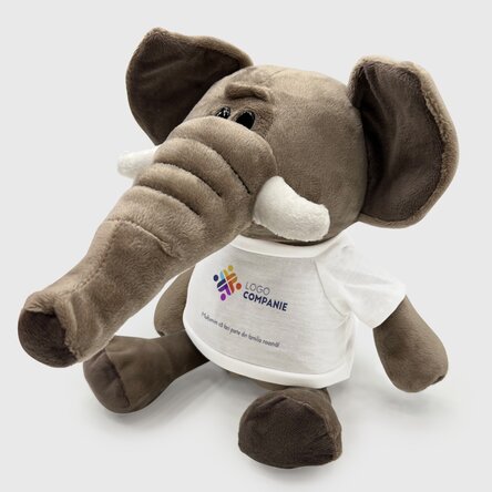 Pluș elefant personalizat cu logo și text