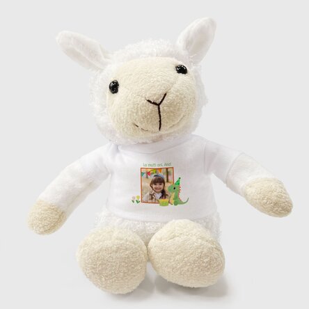 Pluș oaie personalizat cu poză și mesaj - Ziua copilului