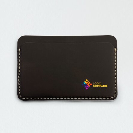 Portofel din piele personalizat color cu logo în partea dreaptă