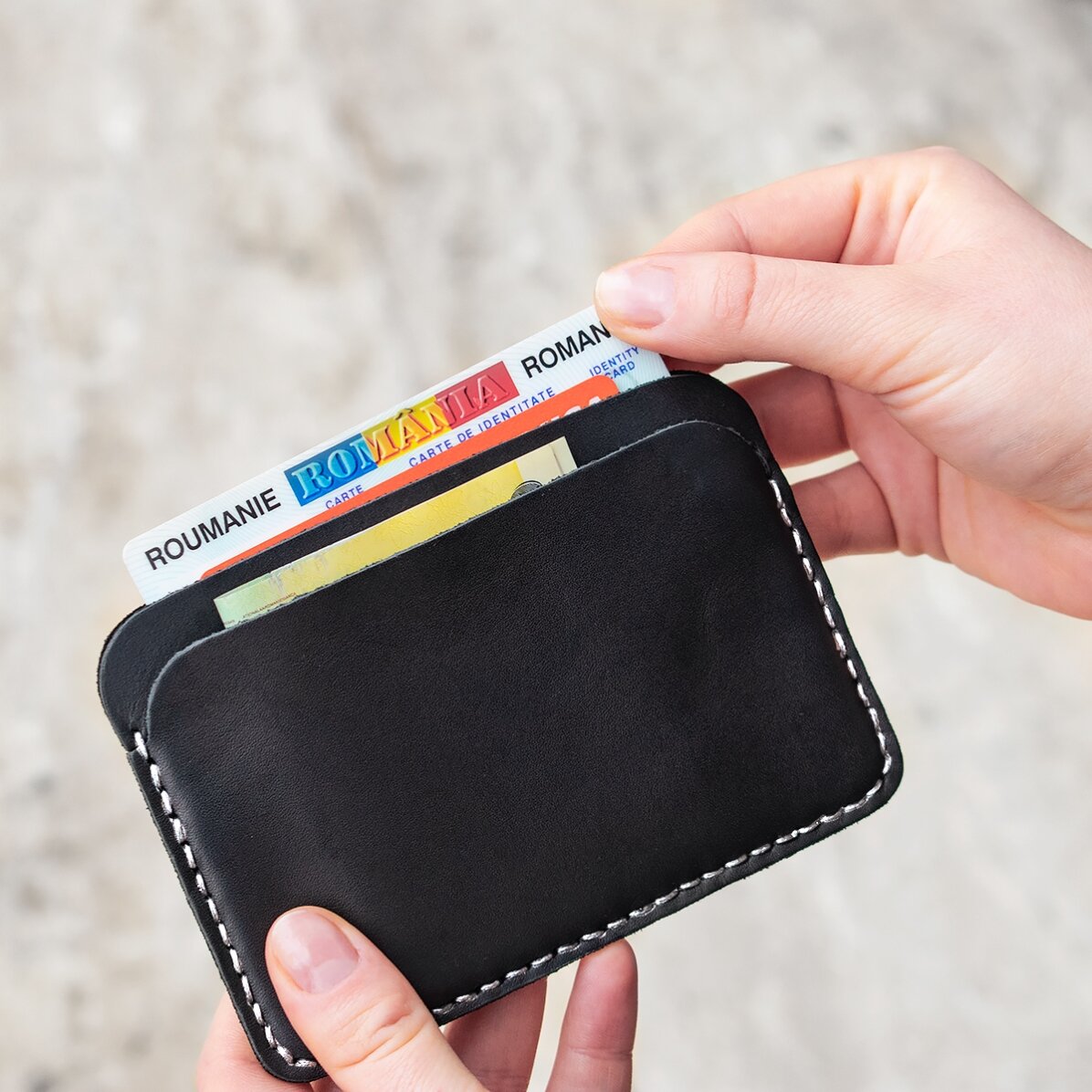 Portofel din piele personalizat color cu mesaj - Lady