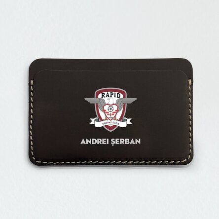 Portofel din piele personalizat FC Rapid color cu nume 