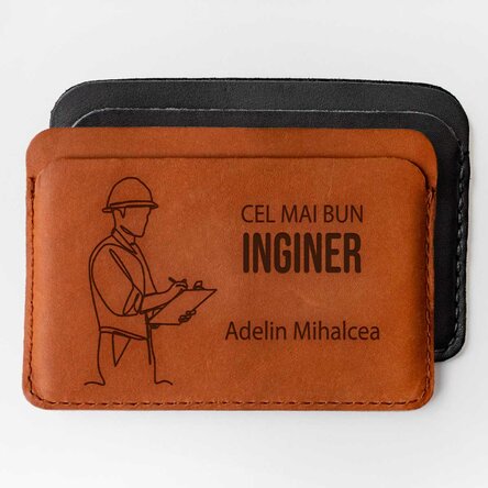 Portofel din piele personalizat cu text - Inginer