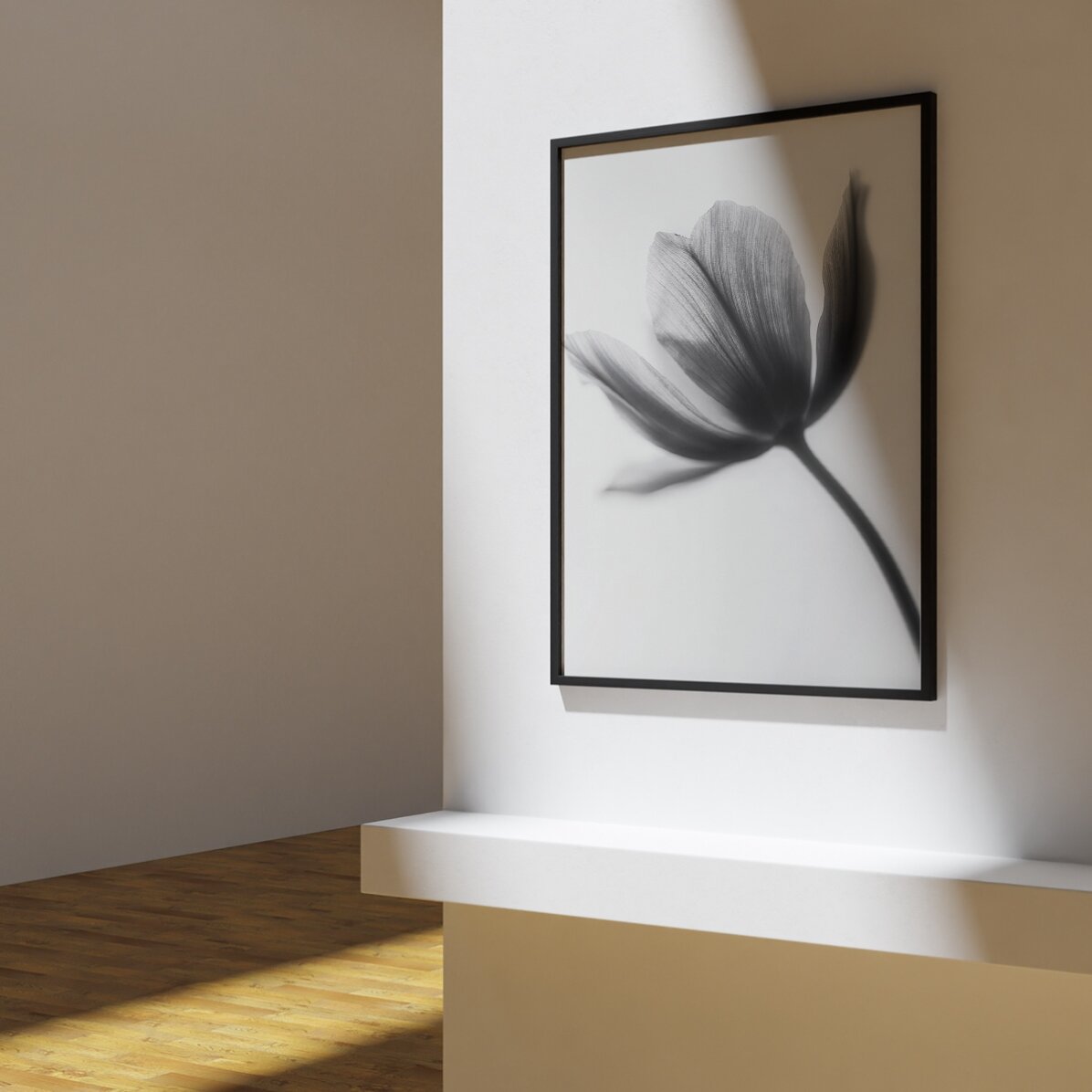 Poster Black and white flower