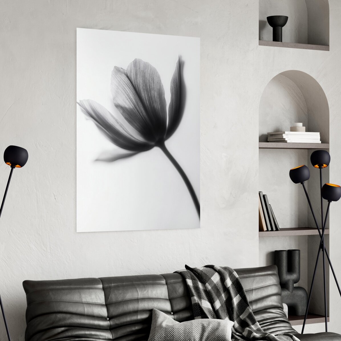 Poster Black and white flower