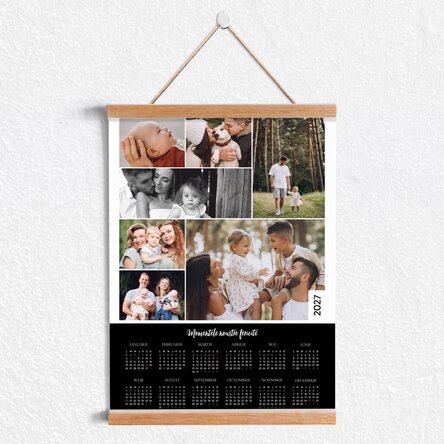 Poster calendar cu agățătoare personalizat cu 7 poze și text