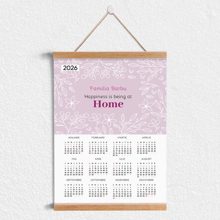 Poster calendar cu agățătoare personalizat cu mesaj 