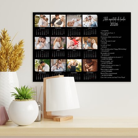 Poster calendar personalizat cu 12 poze și text - Zile speciale