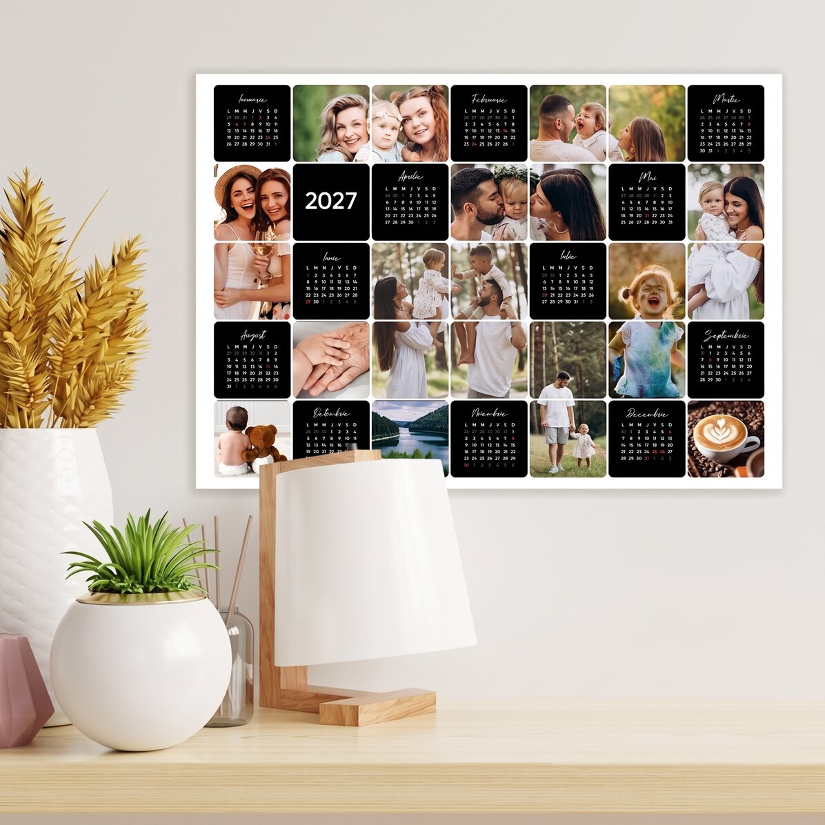 Personalised calendar poster with 12 photos