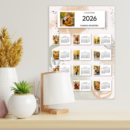 Poster calendar personalizat cu 13 poze și text 
